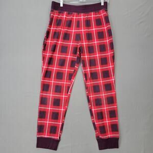 Gilligan Omalley Red Plaid Pajama Sleep Pants Stretch Fitted Ankle Womens Size L